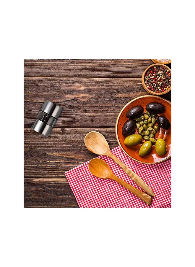 S-TOP Premium Sea Salt and Pepper Grinder Set - Spice Mill with Brushed Stainless Steel, Small Portable Ceramic Salt & Pepper Shakers (2-Pack) - Image 3