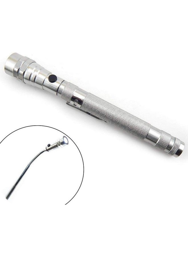 Instakart Metal Telescoping 3 Led Torch Flashlight Flexible Magnetic Pick Up Tool Lamp Pen Light - Image 1