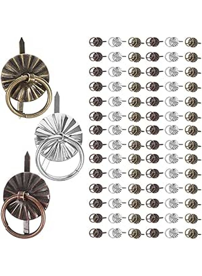 60pcs Vintage Iron Mini Cabinet Pull Handles Retro Metal Drawer Knobs With Bail - Image 1