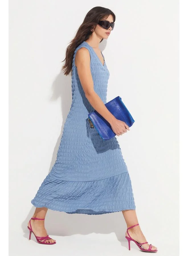JUNE Textured Sleeveless Dress