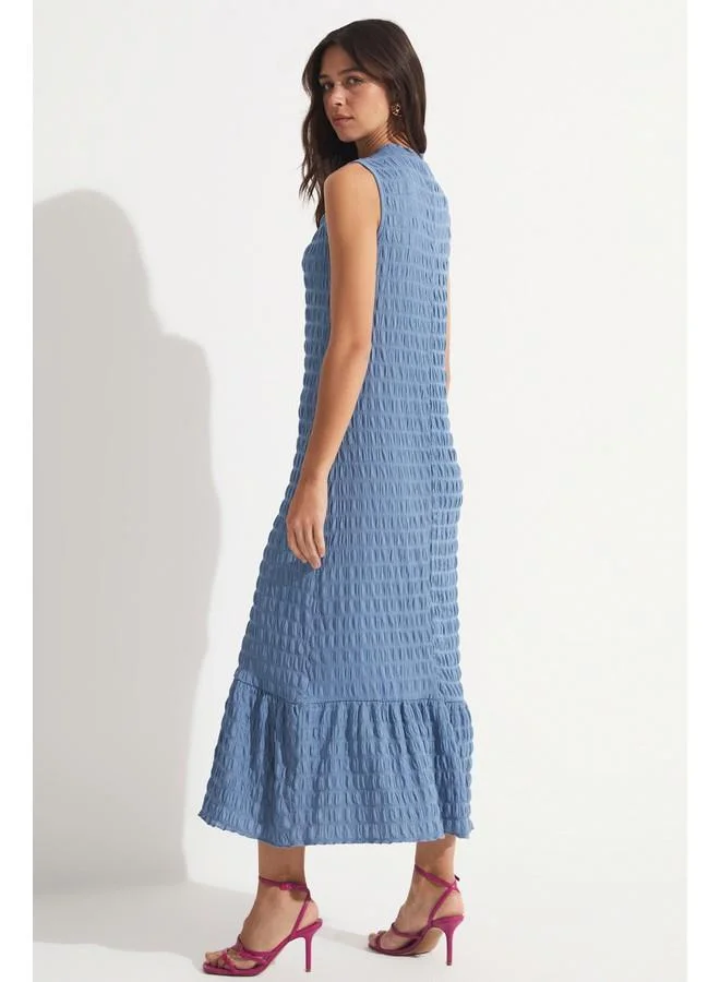 JUNE Textured Sleeveless Dress