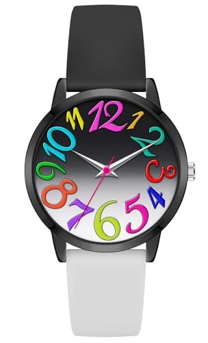 Bisley Women Watch Black and White Patchwork Watch Big Face Easy to Read Waterproof Watch - Image 1