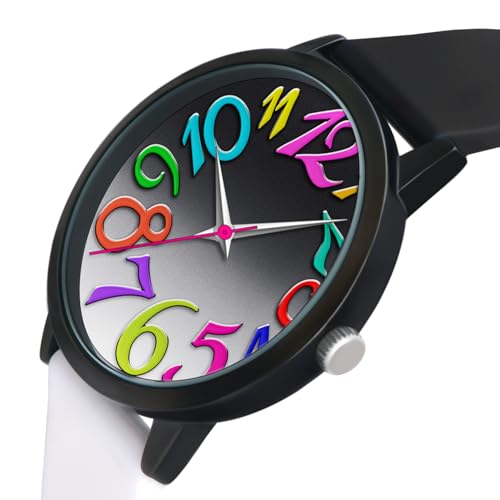 Bisley Women Watch Black and White Patchwork Watch Big Face Easy to Read Waterproof Watch - Image 3