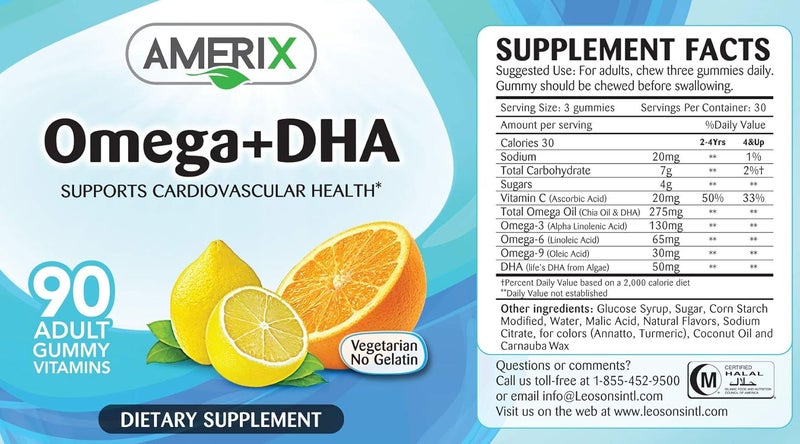 Amerix Omega+DHA Adult Gummy Vitamins - Image 3