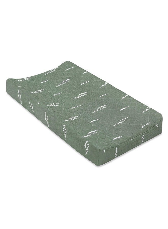 Babyletto 100% Quilted Organic Cotton Changing Pad Cover, GOTS-Certified, Fitted 360°, Ultra-Soft and Breathable Muslin - Ocean Waves - Image 5