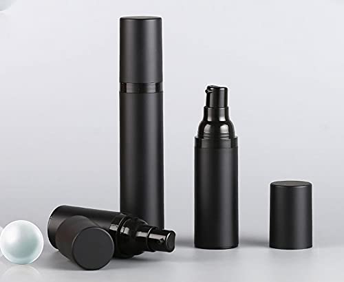 Wresty 3 Pack Black Airless Pump Bottle Travel Lotion Bottles Cosmetic Cream Bottle Vacuum Pump Bottles Makeup Dispenser Container (50ml/1.7oz) - Image 3
