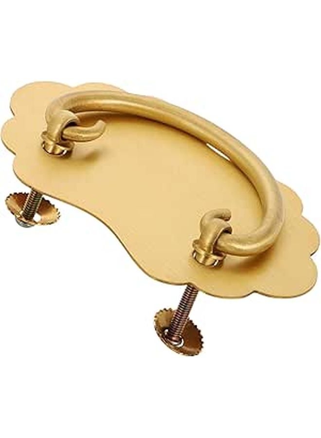 Vintage Brass Drawer Handle Antique Style Dual Hole Design With Screws - Image 1