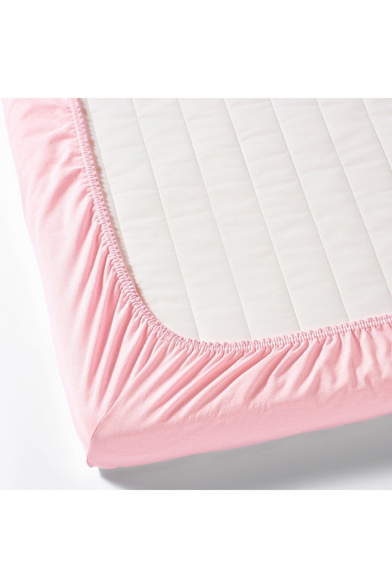 LEN Fitted sheet for cot, white/pink, 60 x 120 cm - Image 2