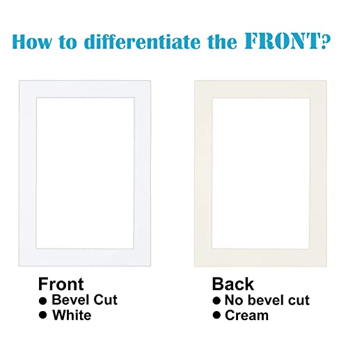 Egofine 4x6 White Picture Mats Pack of 14, Frame Mattes for 3x4.5 Pictures, Acid Free, 1.2mm Thickness, with Core Bevel Cut - Image 5