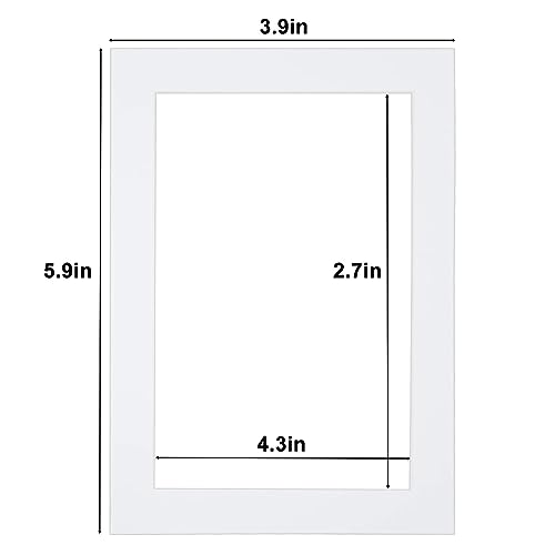 Egofine 4x6 White Picture Mats Pack of 14, Frame Mattes for 3x4.5 Pictures, Acid Free, 1.2mm Thickness, with Core Bevel Cut - Image 4