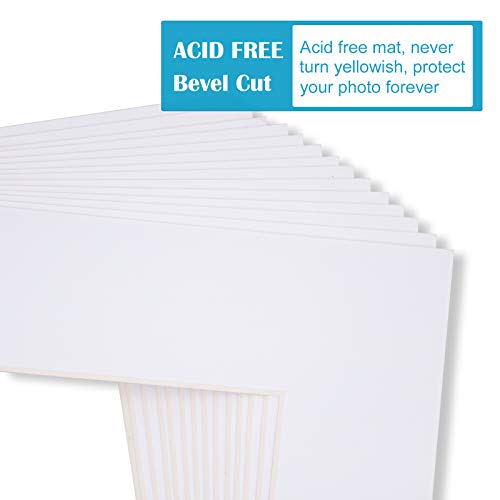 Egofine 4x6 White Picture Mats Pack of 14, Frame Mattes for 3x4.5 Pictures, Acid Free, 1.2mm Thickness, with Core Bevel Cut - Image 2