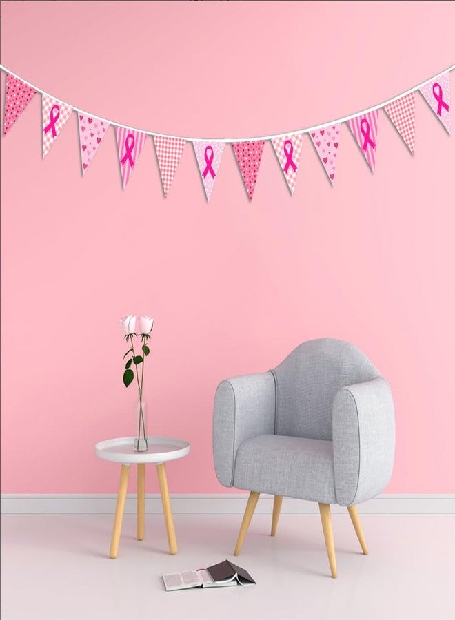 WLWLGLUCK Breast Cancer Pennant Banner for Pink Ribbon Party Indoor and Outdoor Decorations, Breast Cancer Awareness Supplies and Decorations, Fabric Hanging Banner for Breast Cancer Awareness Scene - Image 5