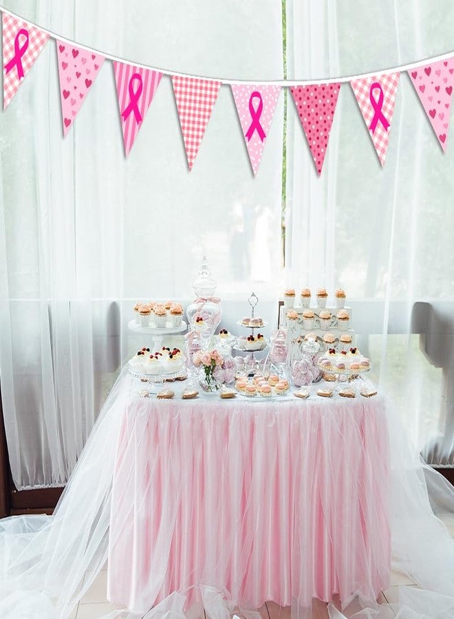 WLWLGLUCK Breast Cancer Pennant Banner for Pink Ribbon Party Indoor and Outdoor Decorations, Breast Cancer Awareness Supplies and Decorations, Fabric Hanging Banner for Breast Cancer Awareness Scene - Image 4