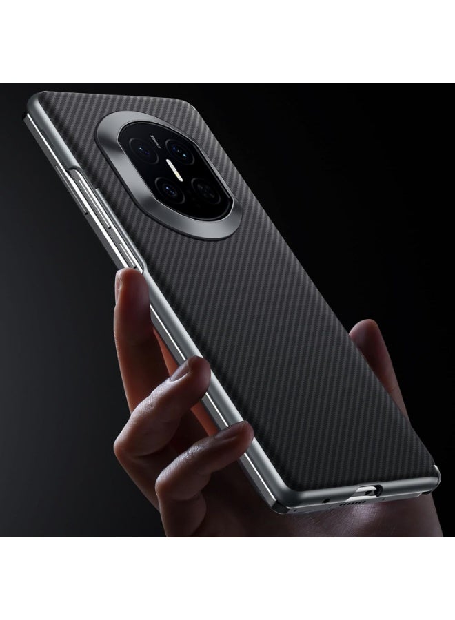 SULADA Magnetic Leather Case for Huawei Mate X7, Carbon Fiber Texture, Hinge Cover Camera Protection, Black - Image 3