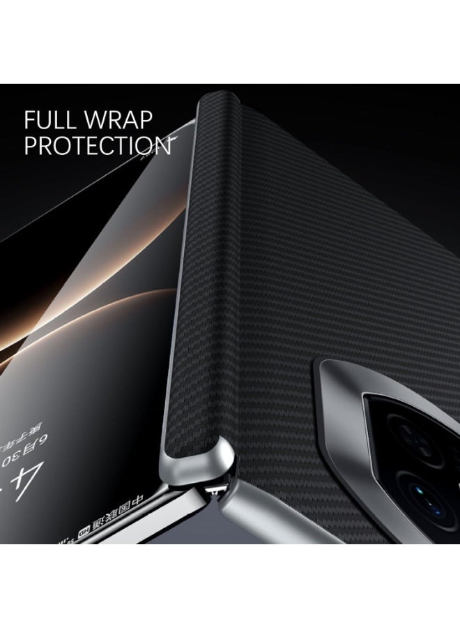 SULADA Magnetic Leather Case for Huawei Mate X7, Carbon Fiber Texture, Hinge Cover Camera Protection, Black - Image 5