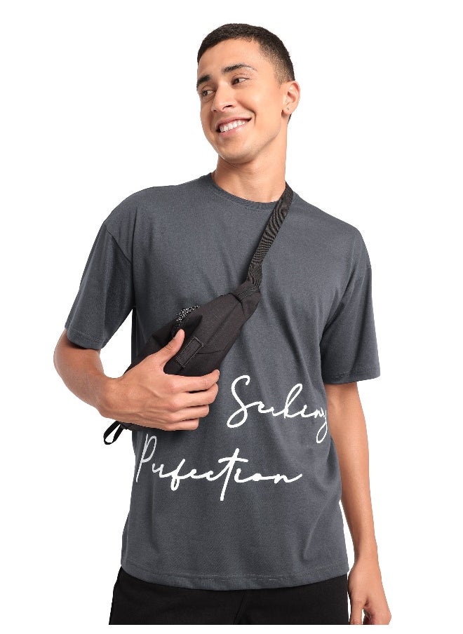 Beyoung Seeking Perfection Printed Oversized T-shirt for Men  - Image 3