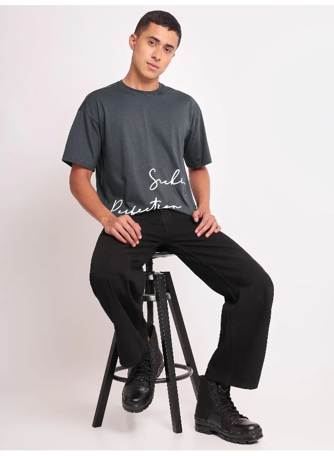 Beyoung Seeking Perfection Printed Oversized T-shirt for Men