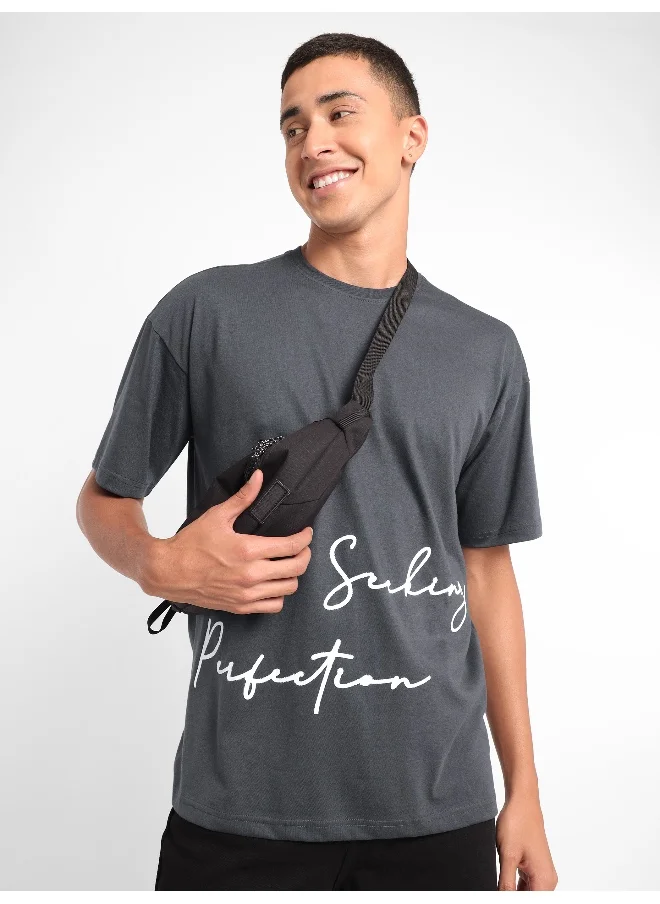 بيونغ Seeking Perfection Printed Oversized T-shirt for Men