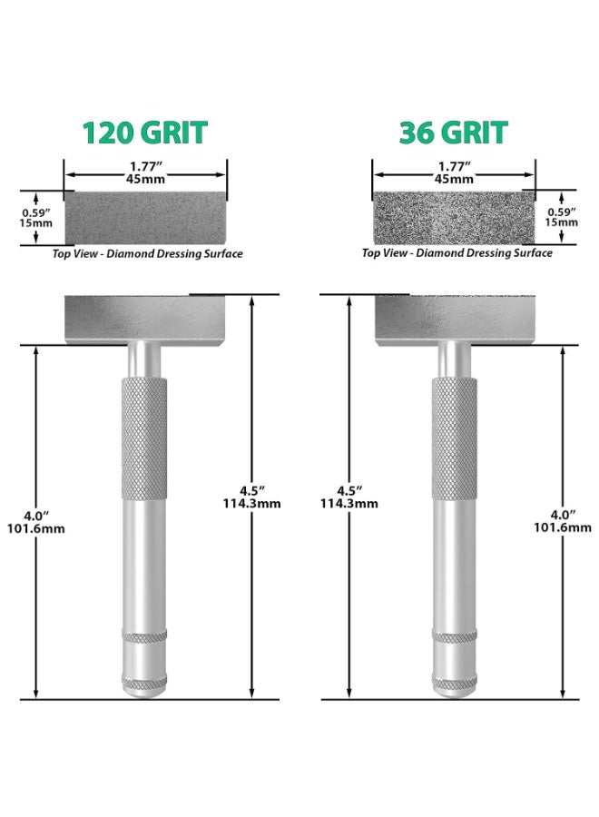 ATLIN Grinding Wheel Dressing Tool - 36 Grit & 120 Grit Diamond Dresser - True Up and Restore Grinding Wheels - Image 5