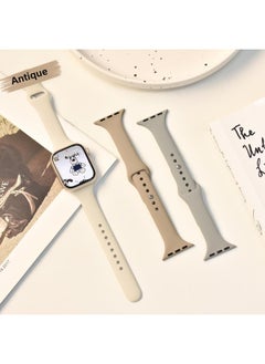Generic Suitable For Applewatch Small Waist Silicone S9/10 Fine Strap Iwatch8/7/6/5/4/3/SE 2 Generation-Color:No. 24 Cloud Gray-42mm/44mm/45mm/49mm Dial-1/2/3/4/5/6/se/7/8/9 Generation  - Image 3