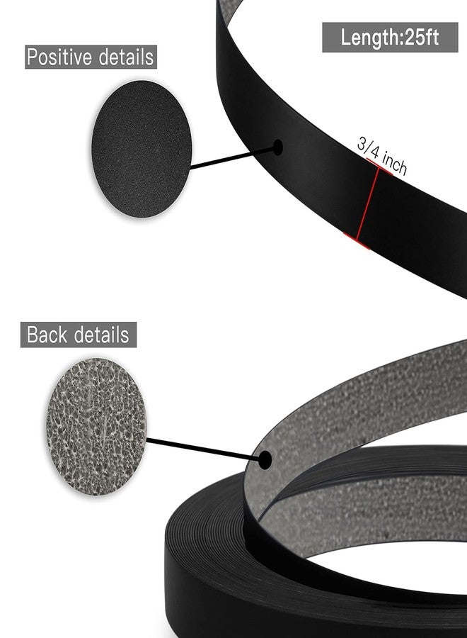 ZYJT PVC Edge Banding, 3/4 inch x 25ft roll of Veneer Black Edge Banding Pre-glued Flexible Edging, Tape Banding on with Hot Melt Adhesive Easy Application for Cabinet Repair Furniture - Image 2