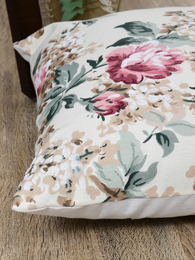 Clasiko Premium Duck Cotton Decorative Throw Cushion Covers for Sofa Living Room ; Set of 5; 20x20 Inches; Vivid Blossom - Image 3