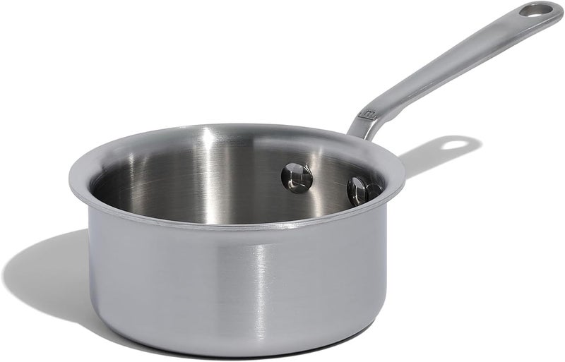 Madein Cookware - 3/4 Quart Stainless Steel Butter Warmer - 5 Ply Stainless Clad - Professional Cookware - Crafted in Italy - Induction Compatible - Image 1