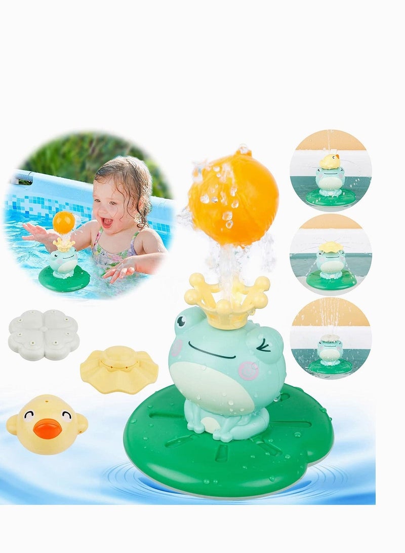 Y&D Baby Bath Toy, Induction Shower Toys Floating Bathtub Toy Water Spray Swimming Pool with 4 Mode, Frog Funny and Sprinkler Bathroom - Image 1