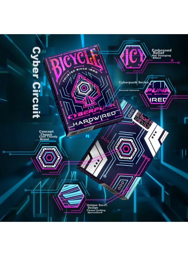 Bicycle Playing Cards, Magic Flower Cut Cyberpunk Trendy Cards, Imported From Usa, Cyber Circuit - Image 5