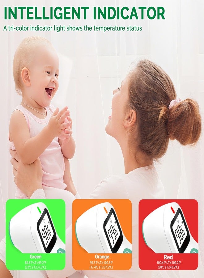 Greetmed مقياس حرارة رقمي للجبهة من Greetmed بدون لمس للبالغين والأطفال مع منبه للحمى، قراءة فورية في ثانية واحدة، شاشة LCD كبيرة، وضعيات متعددة لقياس درجة حرارة الأجسام (البطاريات متضمنة) - Image 4