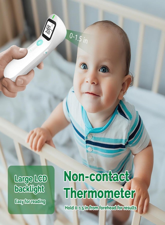 Greetmed مقياس حرارة رقمي للجبهة من Greetmed بدون لمس للبالغين والأطفال مع منبه للحمى، قراءة فورية في ثانية واحدة، شاشة LCD كبيرة، وضعيات متعددة لقياس درجة حرارة الأجسام (البطاريات متضمنة) - Image 3