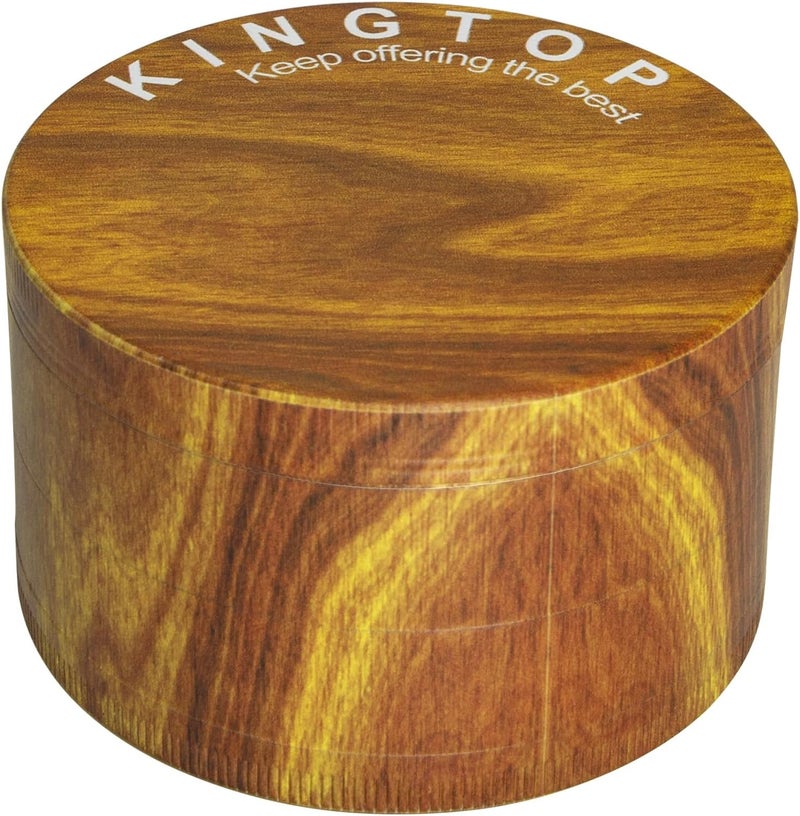 KINGTOP Grinder, Large 3" Spice Grinder (Wood Grain Brown) - Image 1