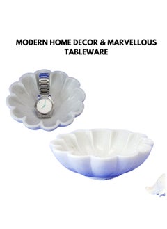 R&M R&M RM Flower Bowl Marble Urli | Showpiece Decor Fruit Bowl, Birdbath, Kitchen, Pooja Room, Desk, Dinner Table | Gift for Anniversary, Birthday, Festival & Ceremony Marble Candle Holder Bowl | White  - Image 3