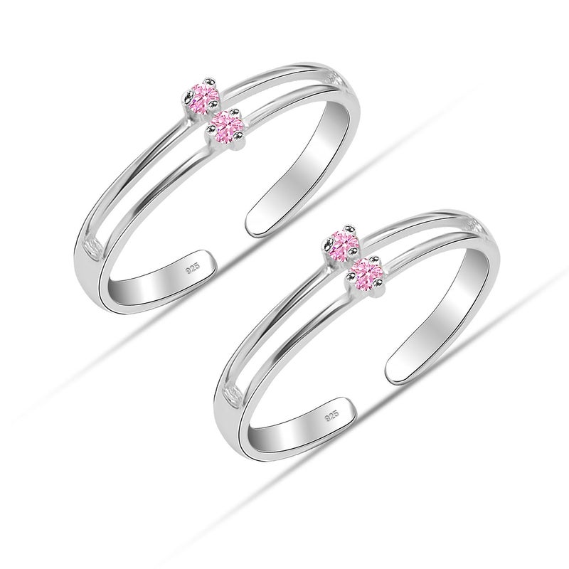 LeCalla 925 Sterling Silver CZ Toe Ring for Women | BIS Hallmarked Traditional Classic Cubic Zirconia Toe Rings | Elegant and Comfortable Toering Jewelry Gift | Anniversary, Birthday, Wedding Gifts - Image 1