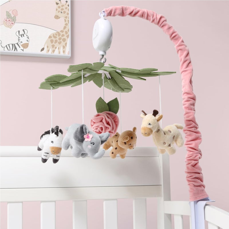 The Peanut Shell The Peanutshell Crib Mobile for Girls - Soft Pink Musical Baby Crib Mobile with 12 Lullabies, Cute Animal Baby Wildest Dreams Nursery Decor - Image 5