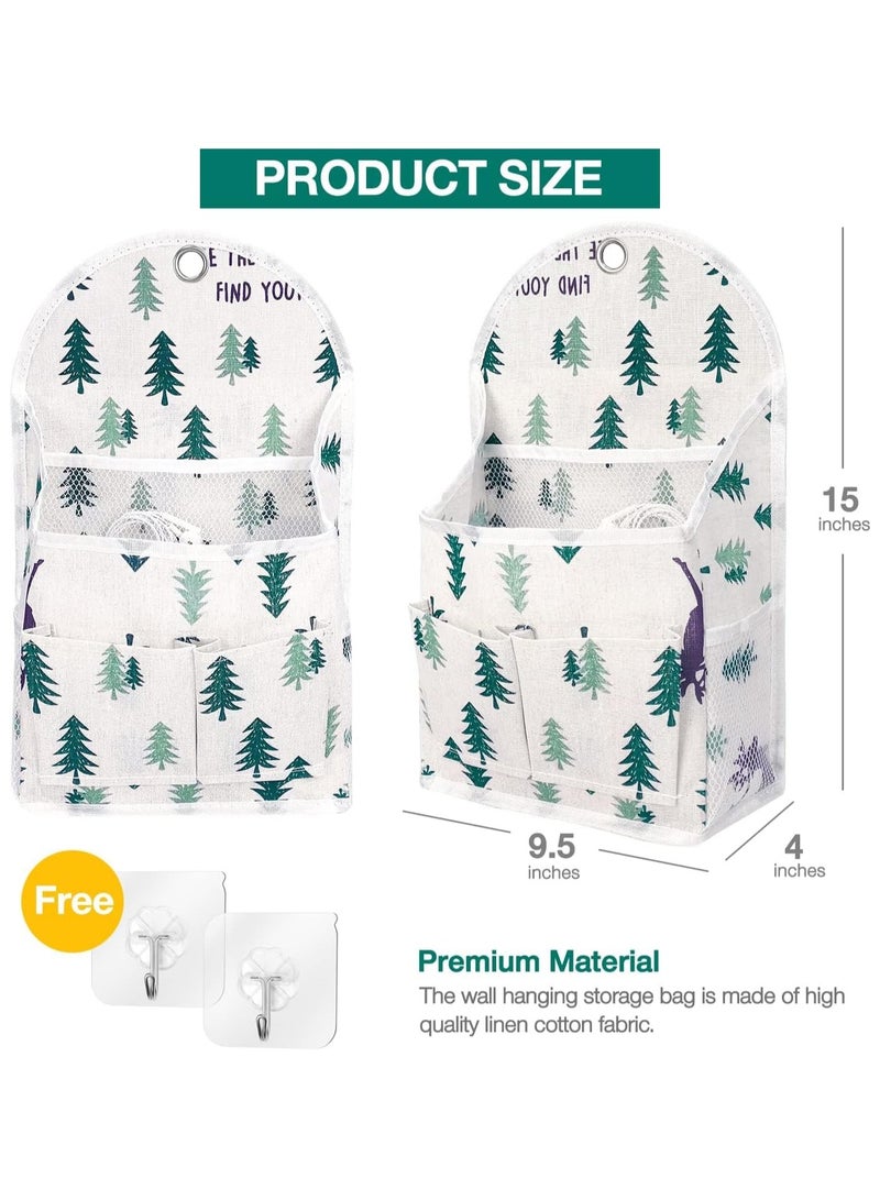 عام منظم جداري مع سلة تخزين من النسيج بجيب مقاوم للماء وشنطة باب ورف خزانة مع خطافات للمطبخ وغرفة النوم والحمام وغرفة المعيشة - Image 3