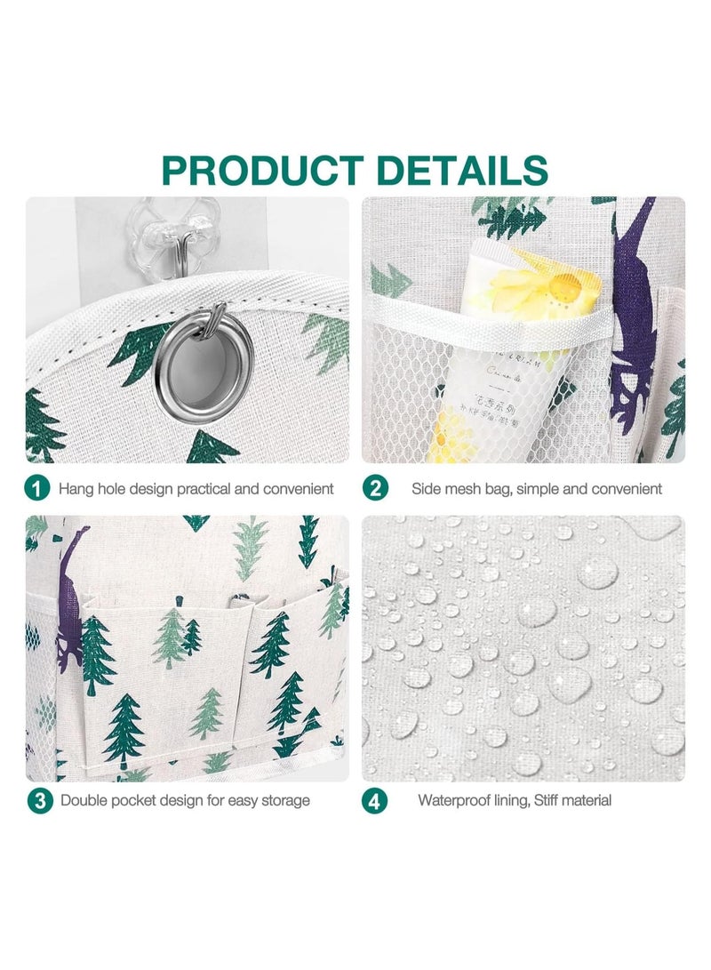 عام منظم جداري مع سلة تخزين من النسيج بجيب مقاوم للماء وشنطة باب ورف خزانة مع خطافات للمطبخ وغرفة النوم والحمام وغرفة المعيشة - Image 4