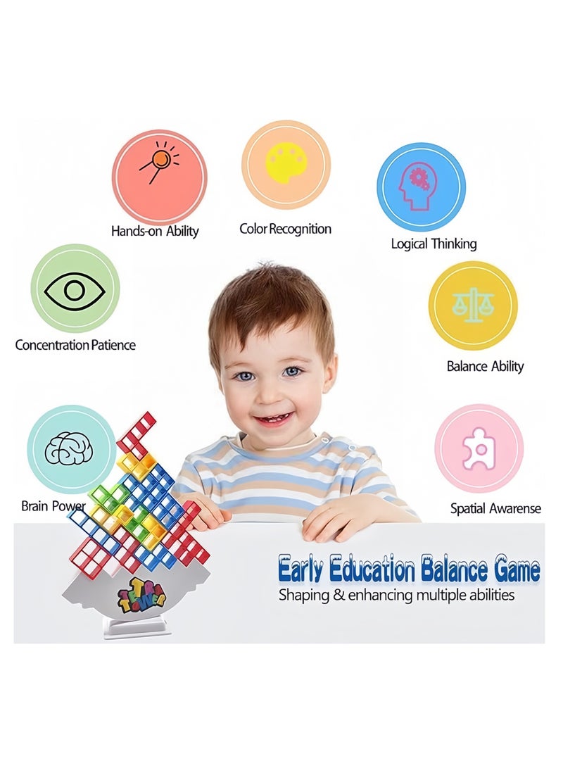 Beauenty 32PCS Balance Game Russian Building Blocks, Tetris Stacking Toy Balancing Stacking Toys for Kids Adults, DIY Assembling Versatile Board Table Games Toy, Educational Kids Toys - Image 5