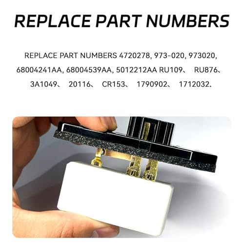 QKYS 1PCS Blower Motor Resistors, AC Blower Motor Resistor Replacement 5014212AA 5012212AA 68004241AA 3A1103 973-047 RU-368, HVAC Fan Resistor for Dodge Ram 1500 2500 3500 Pickup Jeep Grand Cherokee - Image 4