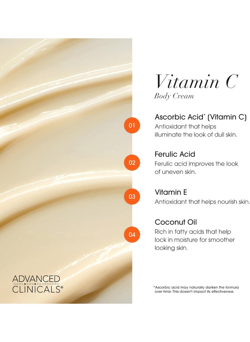 Advanced Clinicals Vitamin C Cream Advanced Brightening Cream Anti Aging Cream For Age Spots Dark Spots On Face Hands Body 16 Ounce Multi - Image 3