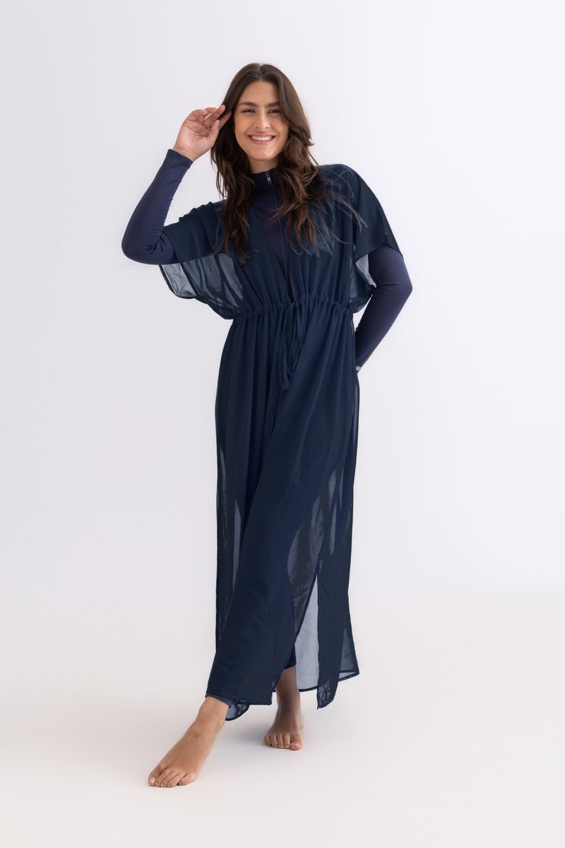 Libra Sport Chiffon Dress - Navy - Image 4
