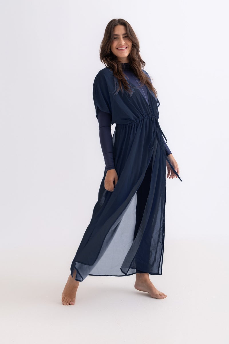 Libra Sport Chiffon Dress - Navy - Image 1