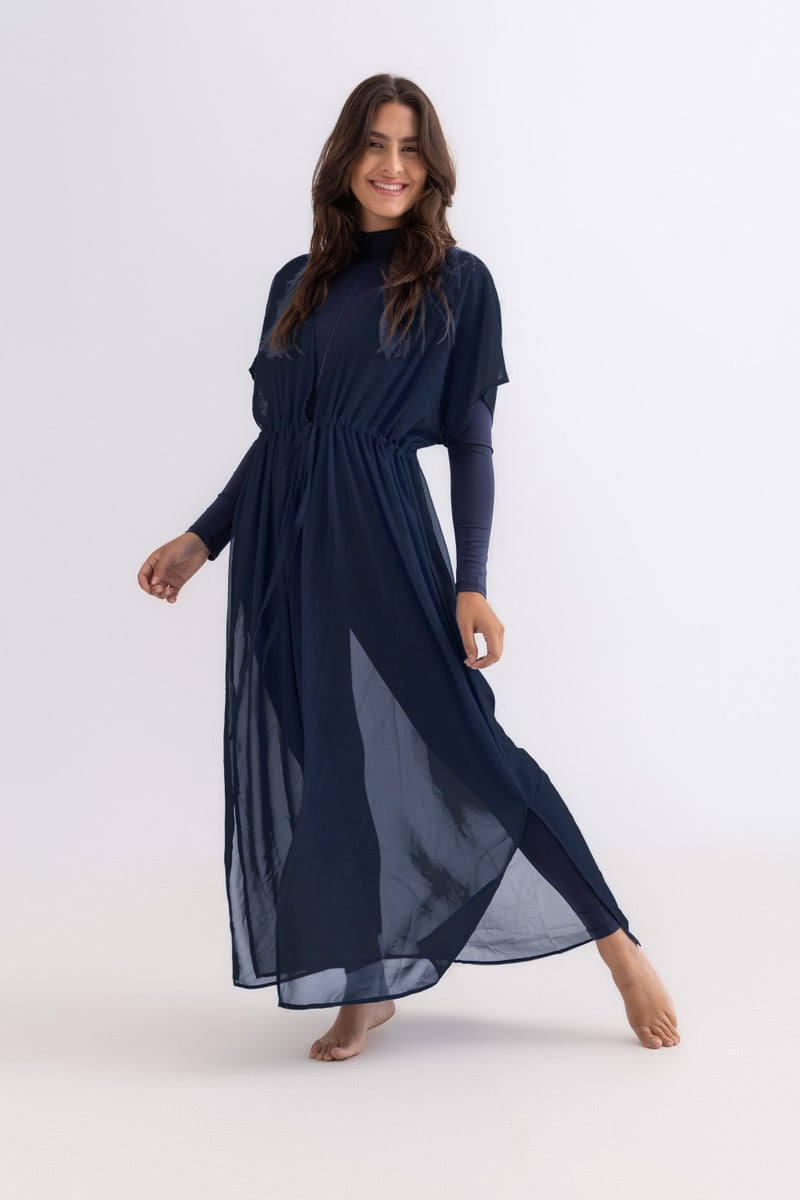 Libra Sport Chiffon Dress - Navy - Image 3
