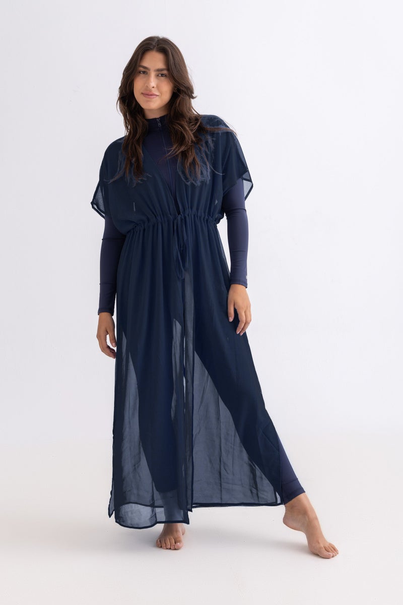 Libra Sport Chiffon Dress - Navy - Image 5