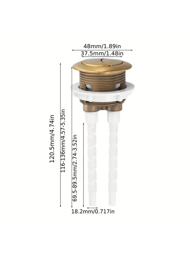 Brushed Golden Toilet Flush Button 38mm Sleek Durable Easy Install Universal Fit - Image 3