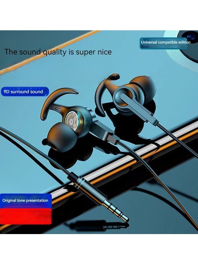 E-Sports Gaming Headset Wired In-Ear Mobile Phone Noise Canceling Earplugs (Black)  - Image 2