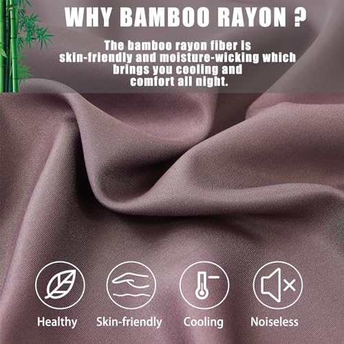 TELUS Body Cooling Pillow Cases Cover, Bamboo Rayon Body Pillowcases with Zipper Closure, Cool & Breathable Pillow Case for Hot Sleepers and Night Sweats, 20x54 inches, Greish Purple - Image 3