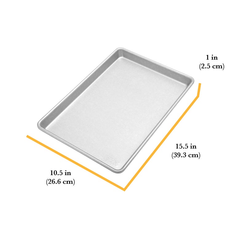 Chicago Metallic Commercial II Traditional Uncoated True Jelly Roll Pan, Make jelly rolls, cookies, pizza, one-pan meals, and more, 15-Inch by 10-Inch - Image 2