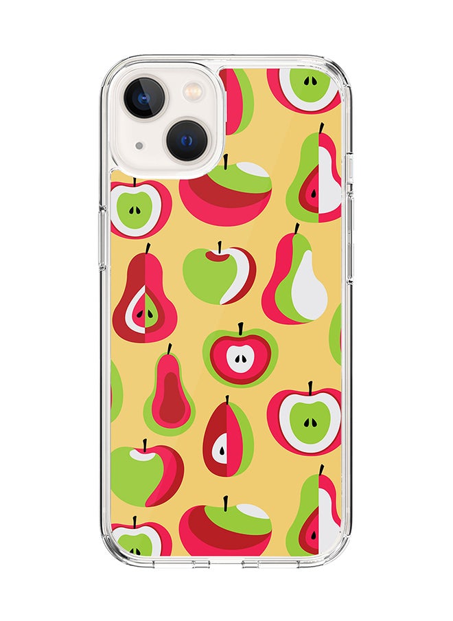 Stylizedd Classic Clear for Apple iPhone 14 Case Hybrid Soft Cover Flexible Edges Anti Drop TPU PC Gel Thin Transparent Cover [ Designed for Apple iPhone 14 ] - Modern Apple Full Print 