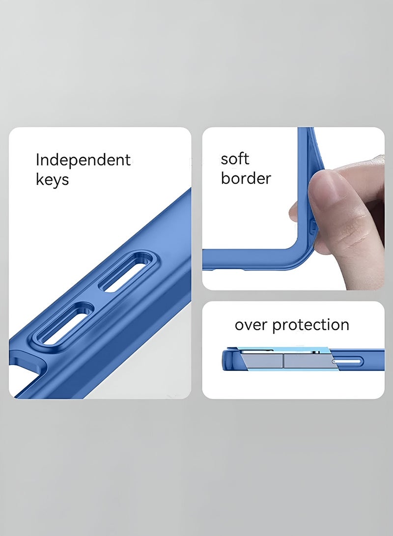 دبليو تيك غطاء هاتف شفاف غير لامع مقاوم للصدمات من نوع شيومي ريدمي نوت 14 برو 5G 2025 - أزرق - Image 5